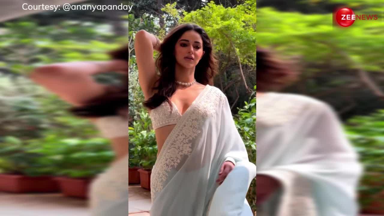 साड़ी पहन Ananya Panday ने दिखाए सुपरहॉट मूव्स, बोल्ड इतनी के देख आहें भरने लगे फैंस