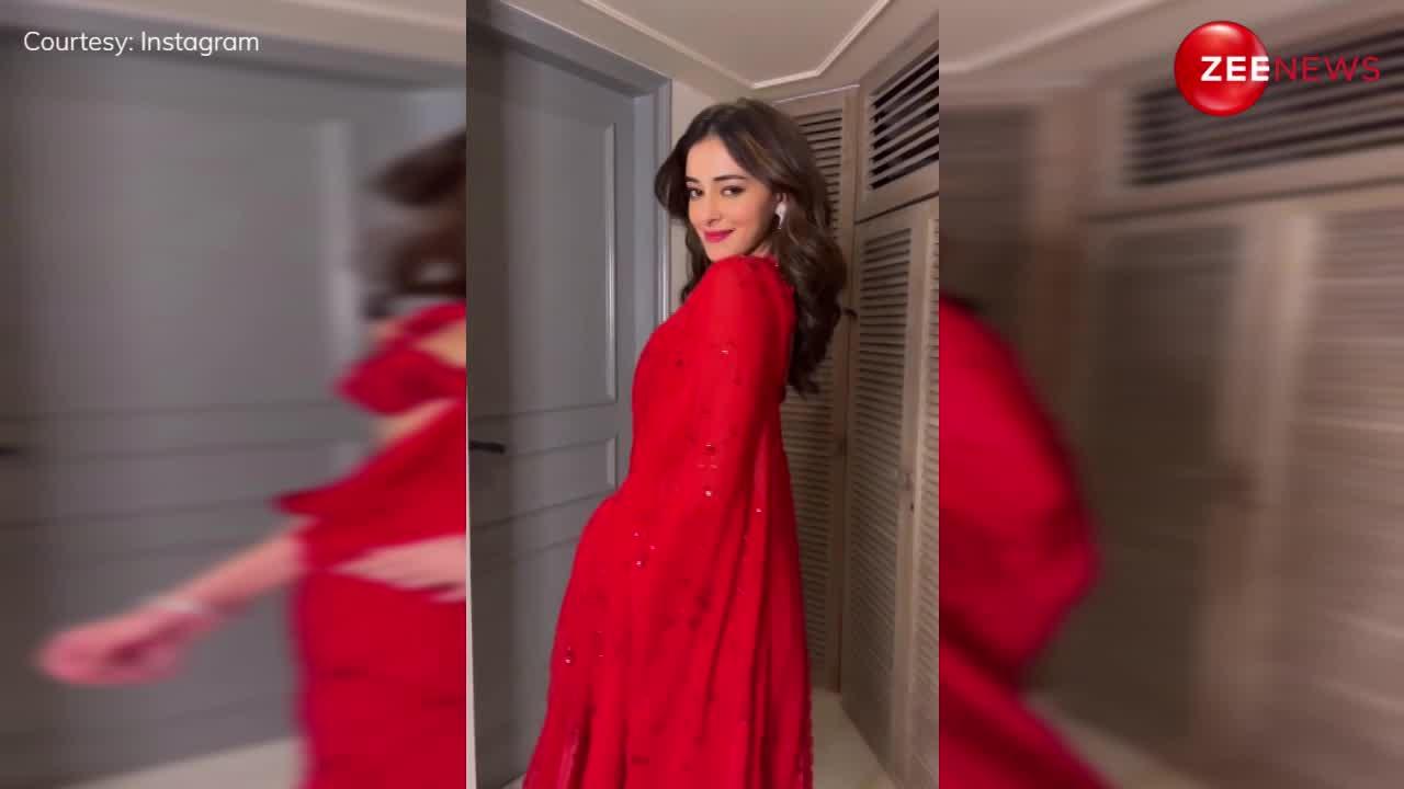 Oh Gosh! Ananya Panday ने लाल साड़ी पहन उड़ाए फैंस के होश, दिखाए ऐसे लटके-झटके फटी रह जाएंगी आंखें