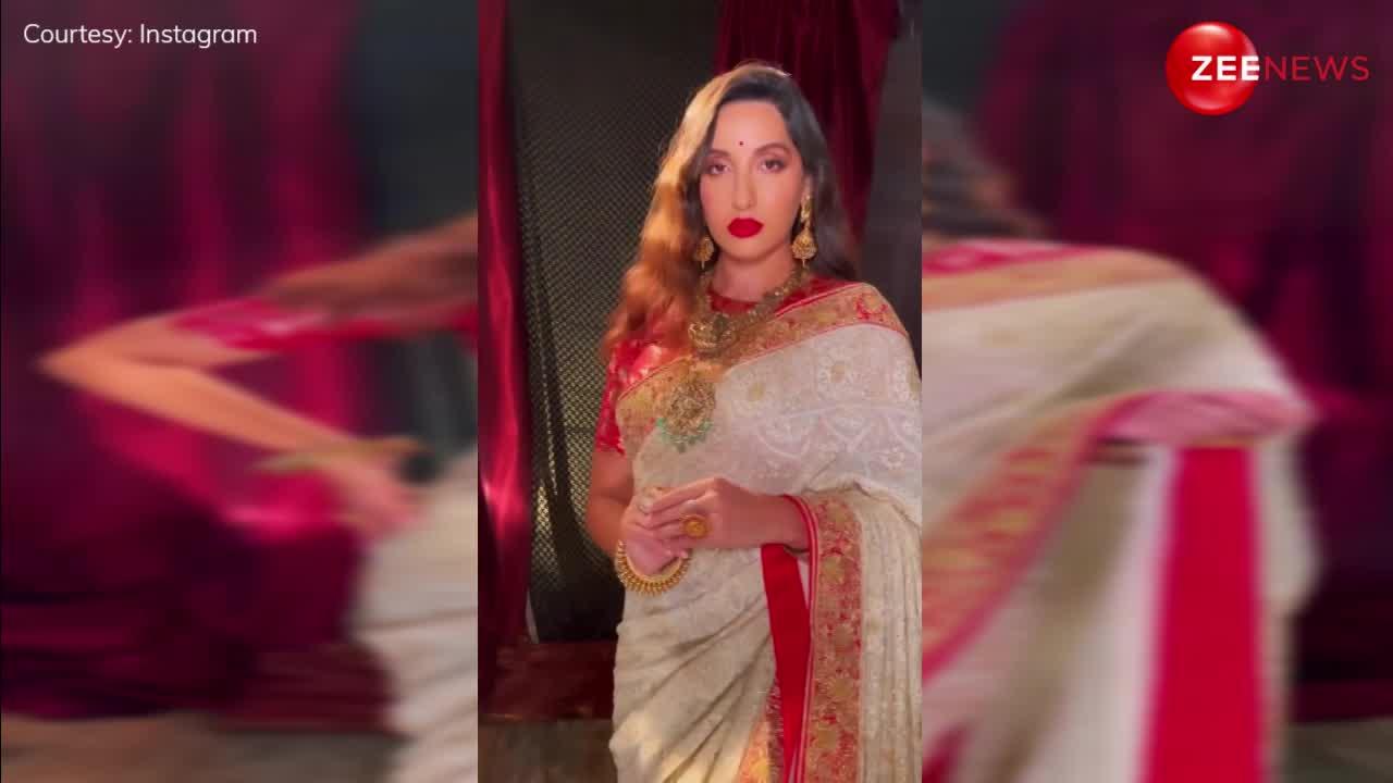 ये किसके प्यार में मस्तानी बनीं Nora Fatehi ? साड़ी पहन बोल्ड मेकअप के साथ खोई-खोई आईं नजर; Viral