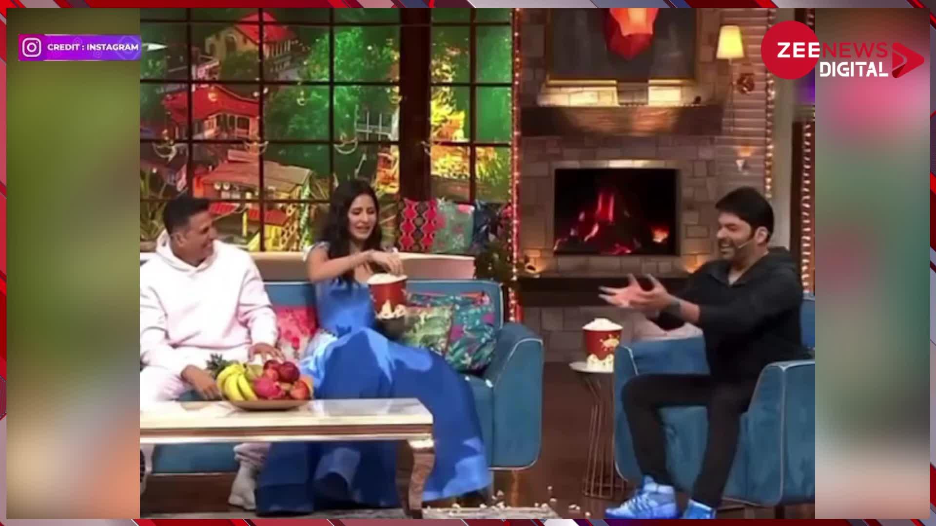 Katrina Kaif ने ऊपर उछालते हुए Popcorn को की खाने की कोशिश... लेकिन फिर जो हुआ वह बेहद मजेदार है