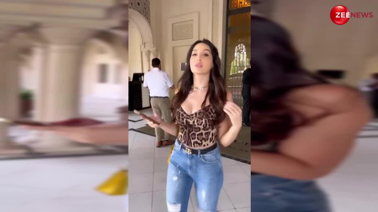 Nora Fatehi ने आगे से ही नहीं पीछे से भी दिखाया अपना बदन, लोगों की क्लीवेज पर टिकीं रही नजरे