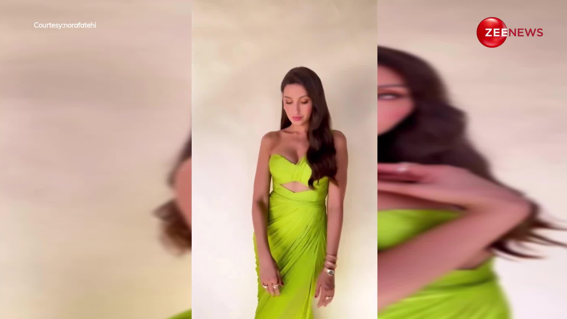 Nora Fatehi ने बजाई दिलों की घंटी, बवाल ड्रेस पहनकर सबको देखने पर कर दिया मजबूर