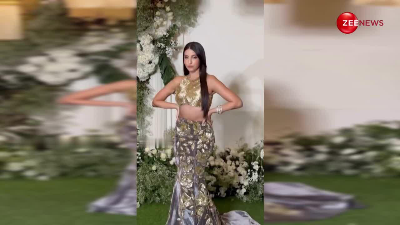 Nora Fatehi ने Manish Malhotra की दिवाली पार्टी में लगाए चार चांद, फिश कट लहंगे में दिखाया बोल्ड फिगर!