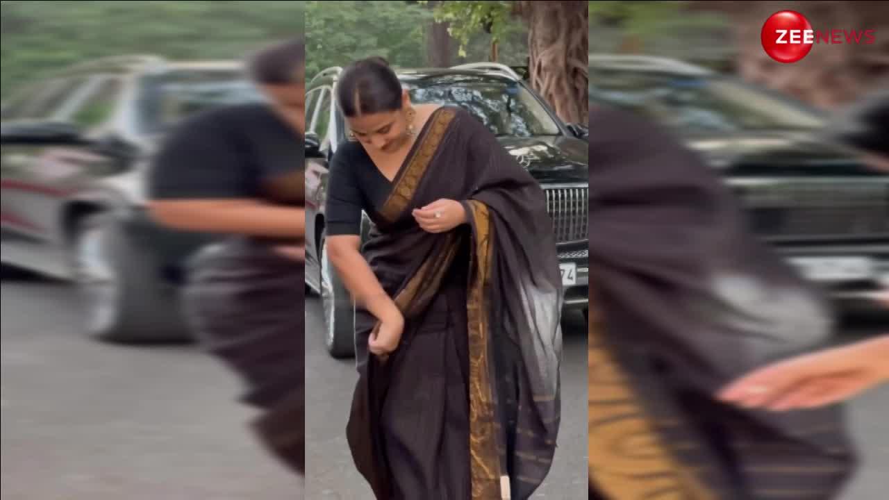 Offo! एक बार फिर साड़ी में ही उलझी रहीं Vidya Balan, पल्लू ठीक करते देख सनका पब्लिक का माथा; बोले-घर से करके आया करो बहन