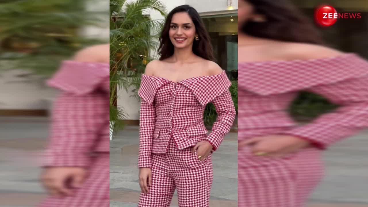 रेड चेक आउटफिट में Manushi Chillar आईं नजर, क्यूटनेस देख फैंस ने लुटाया प्यार