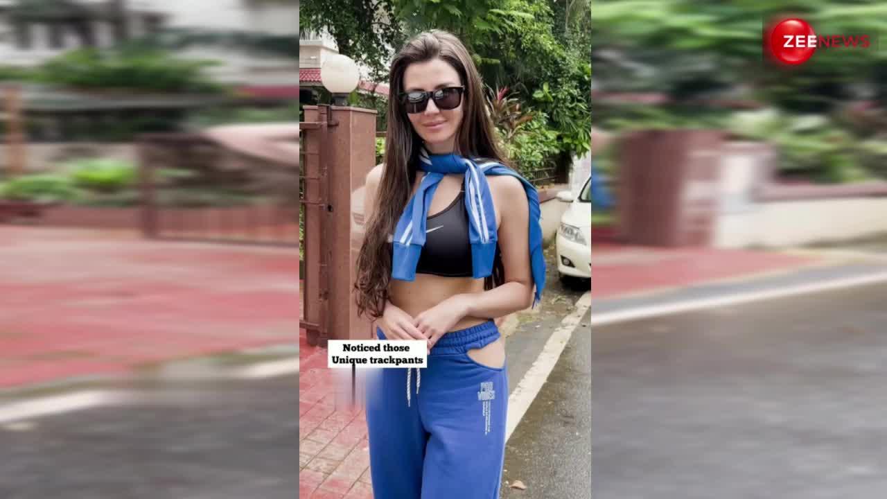 Giorgia Andriani ने पहना यूनिक ट्रैक पैंट, पॉकेट के जगह बना डाला सेक्सी डिजाइन