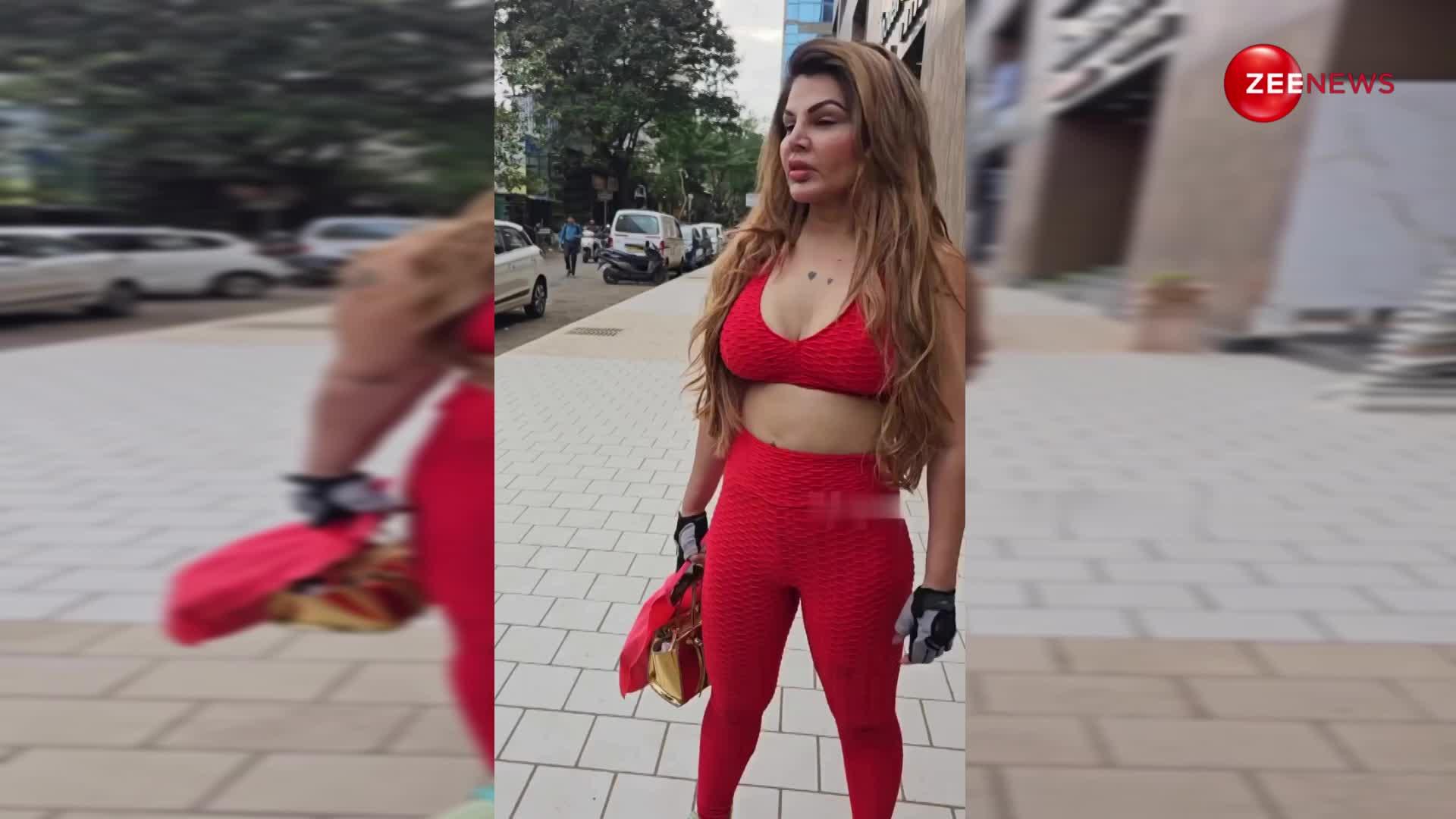 Rakhi Sawant ने टाइट से जिम वियर में गाया 'तेरा घाटा गाना', वीडियो हुआ वायरल