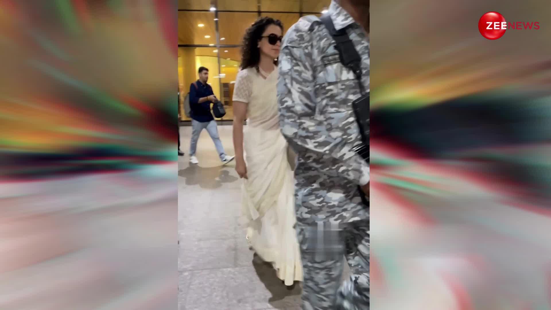 व्हाइट साड़ी पहन Kangana Ranaut ने दिखाई अपनी एटीट्यूड वाली वॉक, वीडियो देख लोग बोले- किस बात का घमंड है