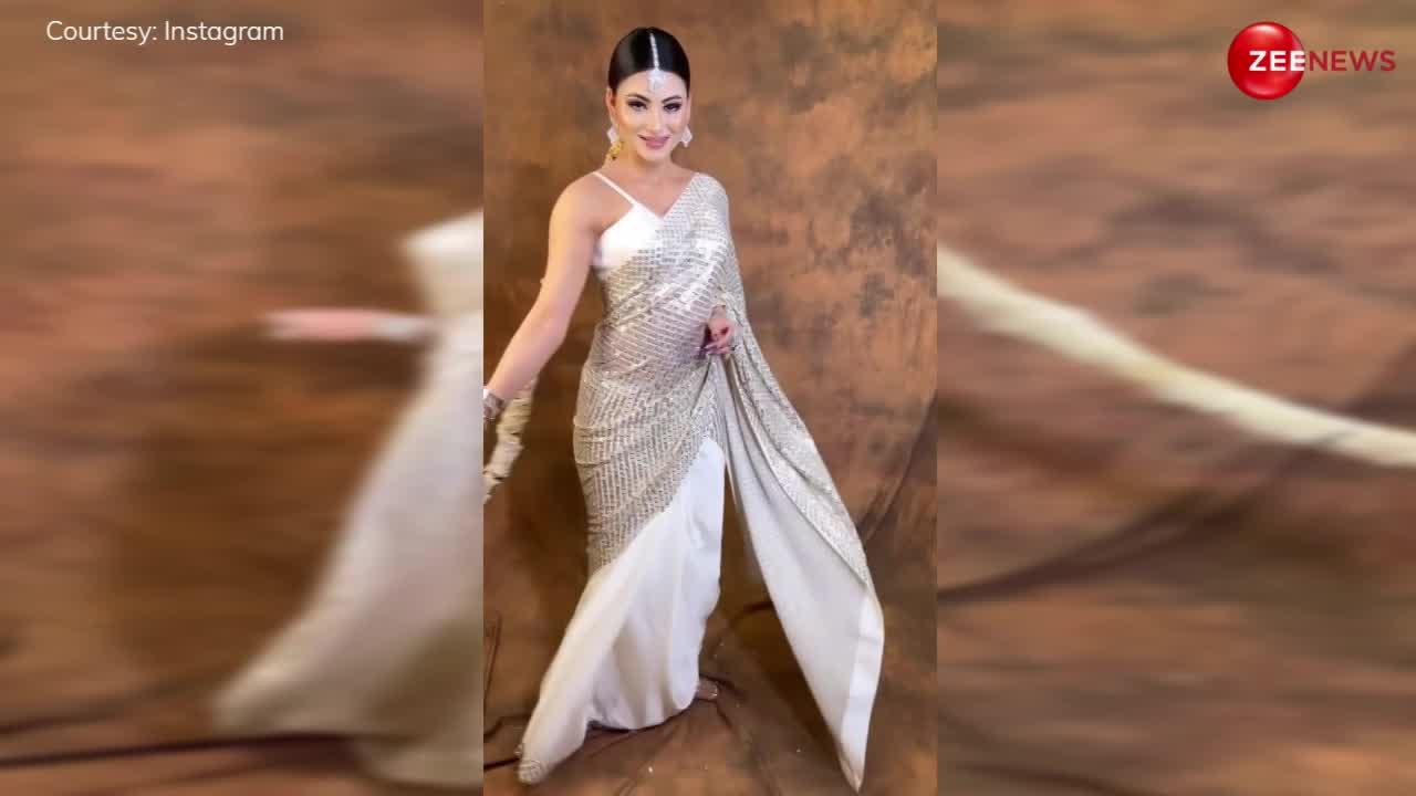 Urvashi Rautela ने साड़ी पहन दिखाए लटके-झटके, देख फैंस हुए बेकाबू