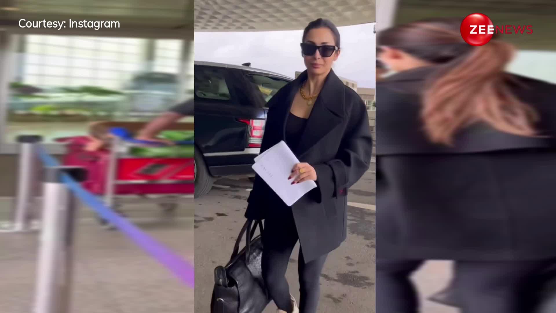 बॉस लुक में एयरपोर्ट पहुंचीं Malaika Arora, फैंस को फिर किया दीवाना