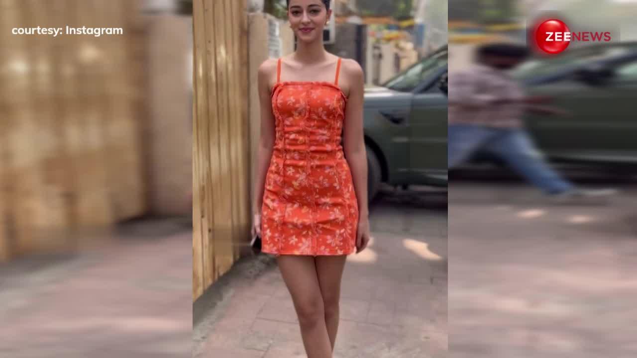 ऑरेंज शॉर्ट ड्रेस में नजर आईं Ananya Pandey, वीडियो हुआ मिलियन्स व्यूज पार