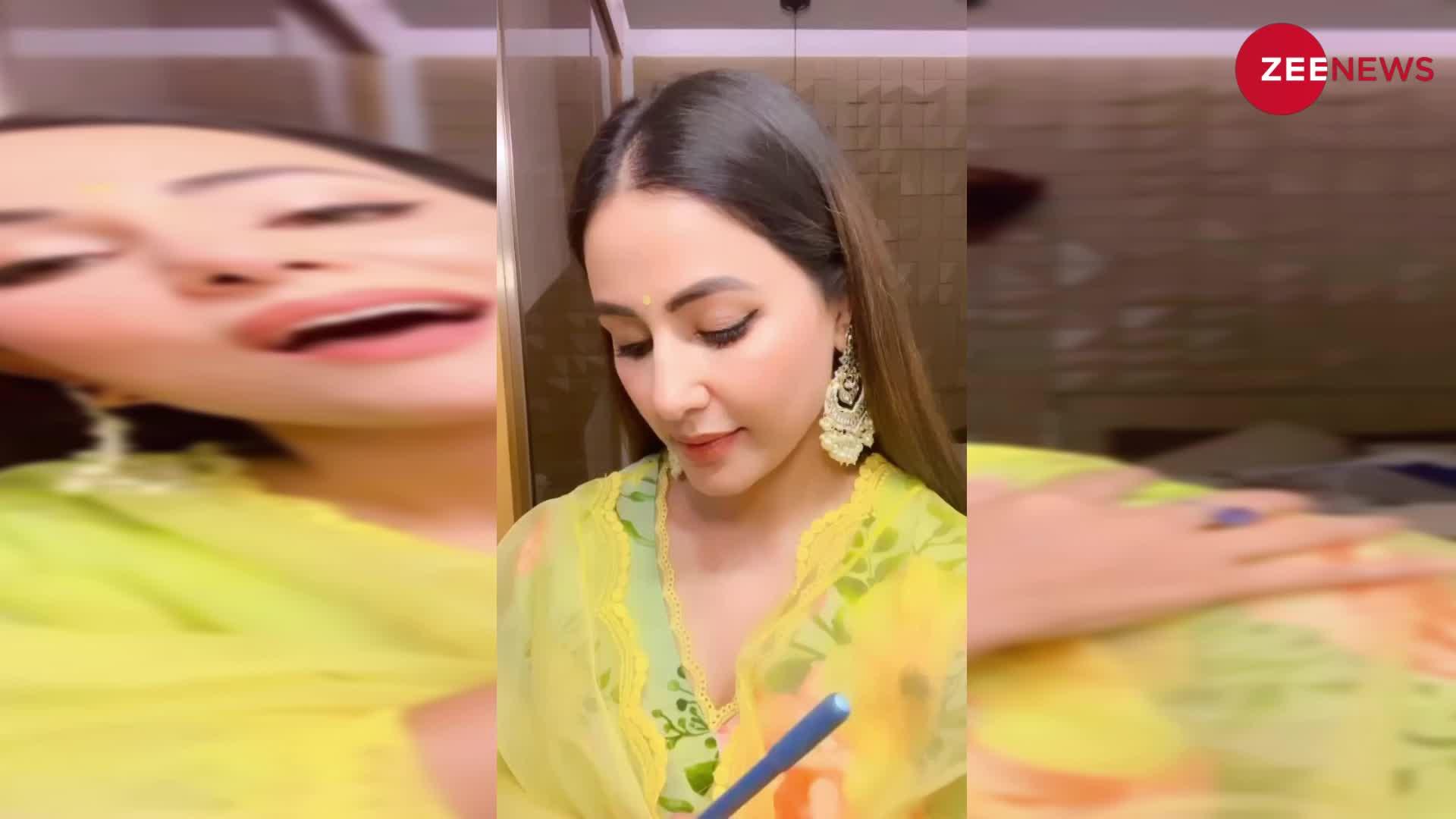 एक्ट्रेस Hina Khan पर चढ़ा पुराने गानों का बुखार, देखें ये वायरल वीडियो