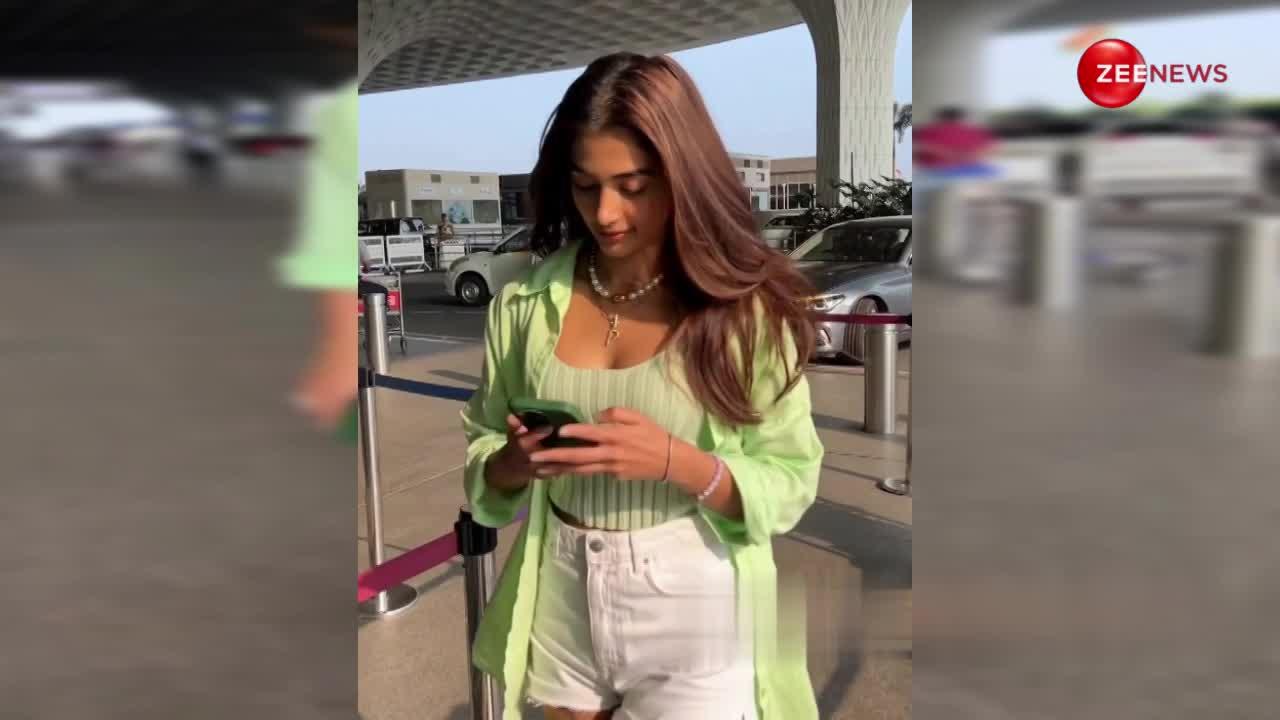 शर्ट का बटन खोल ग्रीन कपड़े में Pooja Hegde ने दिखाया फिगर, लोग बोले-हर एंगल से कमाल लग रही हो