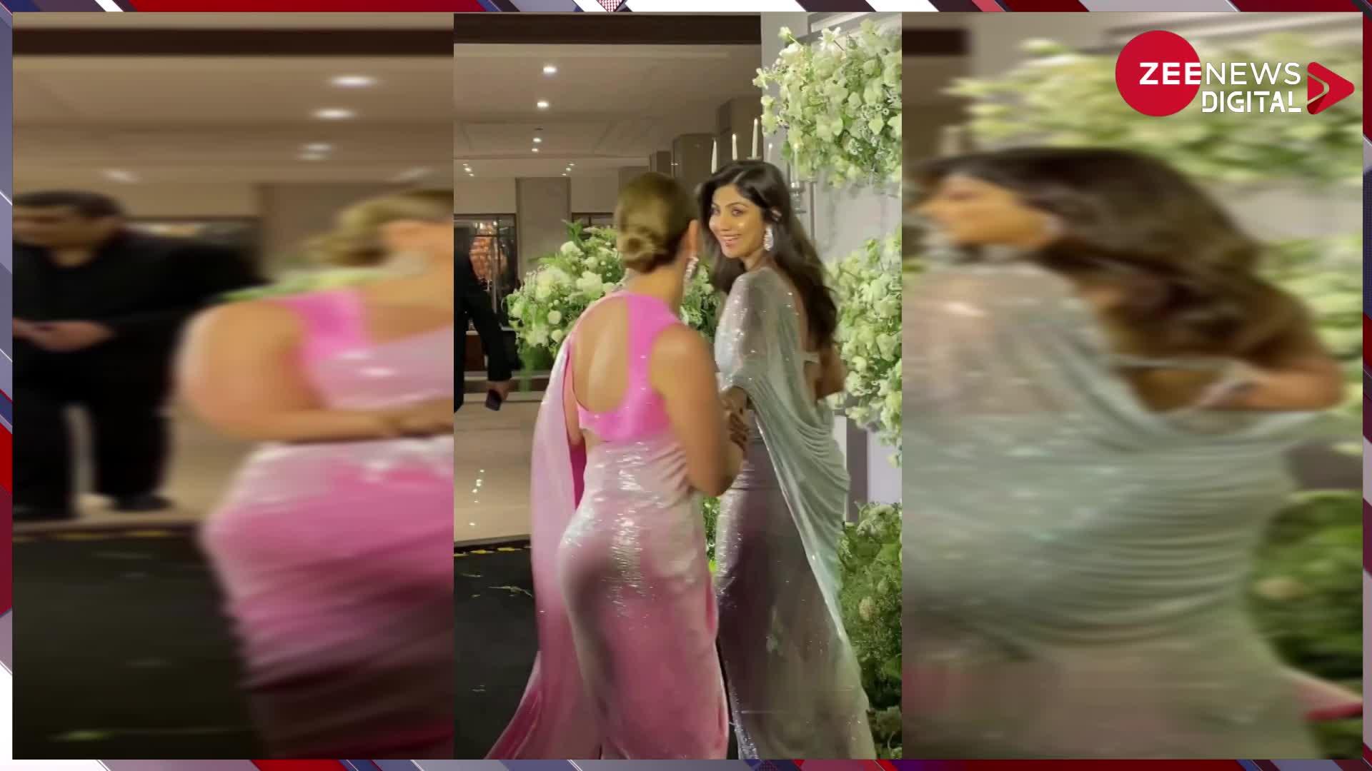 भागी-भागी आई Kareena Kapoor और Shilpa Shetty को लगा लिया गले, दोनों की साड़ी को देखकर लोगों ने लिए मजे