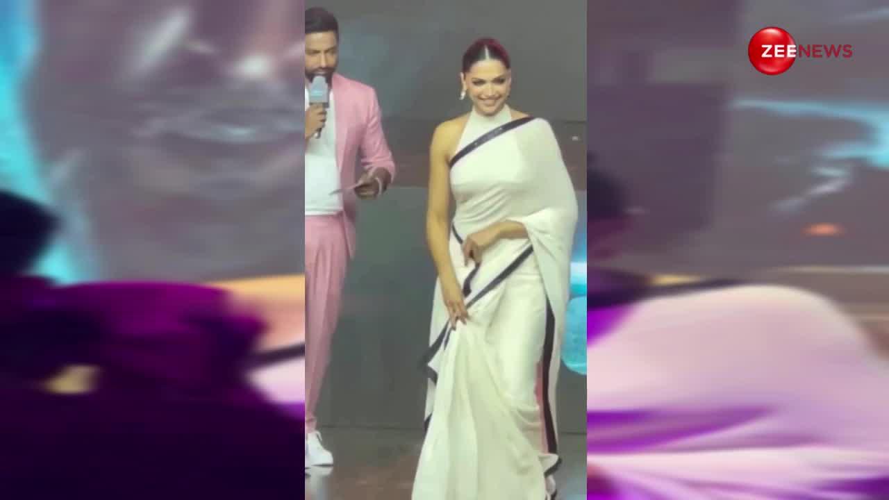 व्हाइट साड़ी में अप्सरा सी लगीं Deepika Padukone, देखने वालों की थम गईं सांसें