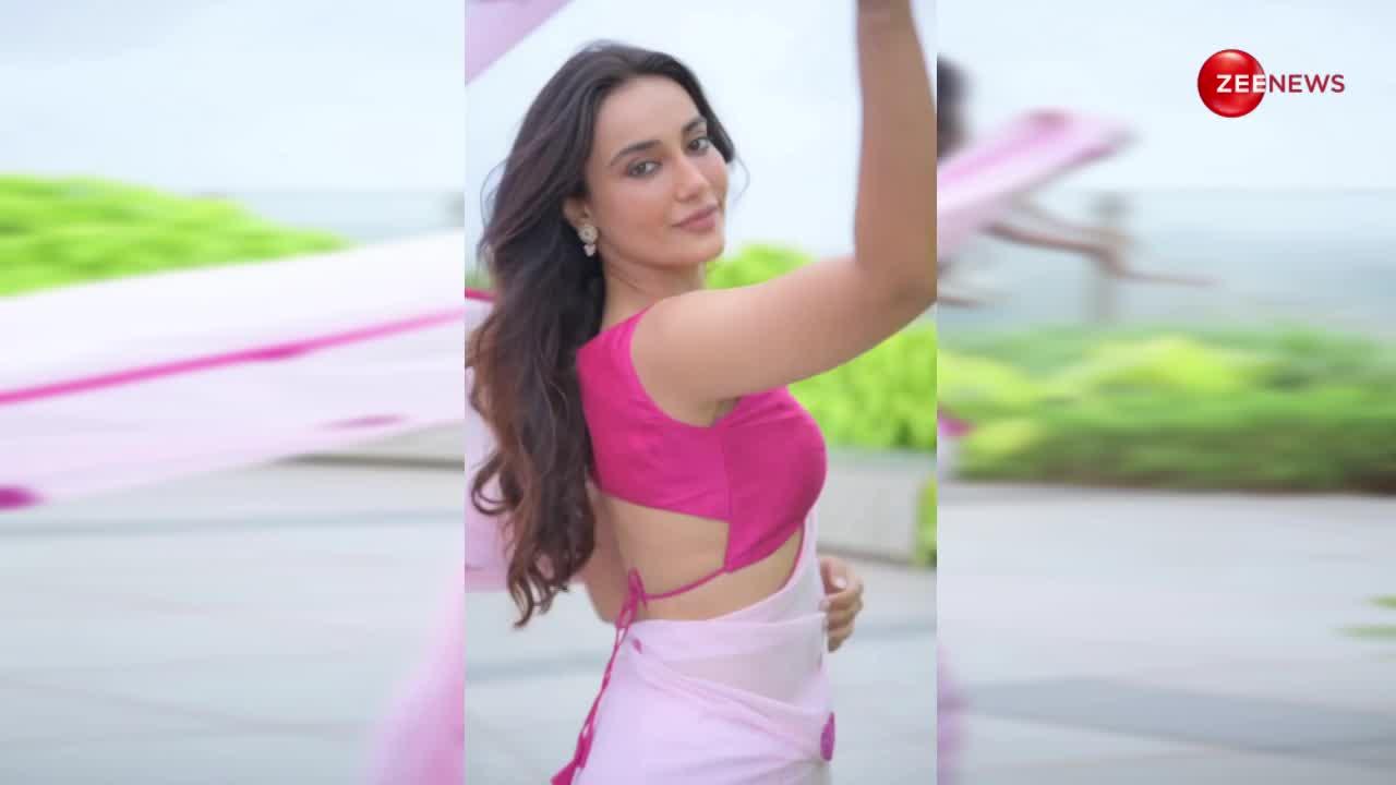 लिटिल हार्ट डिजाइन की साड़ी पहन Surbhi Jyoti ने दिखाए कातिलाना फिगर, पंजाबी गाने पर बनाया रील्स