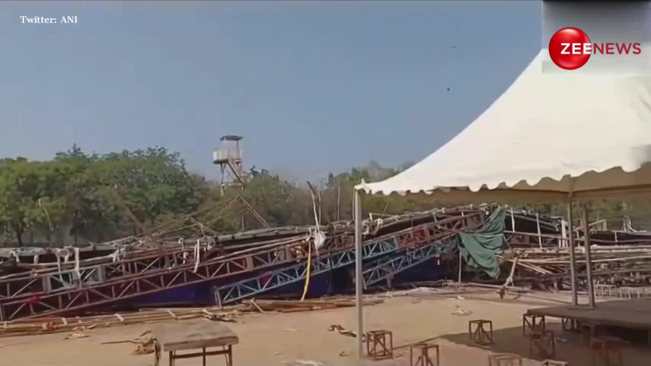 Pandal Collapse: Delhi के जवाहरलाल नेहरू स्टेडियम में गिरा पंडाल, 8 लोग घायल; Video