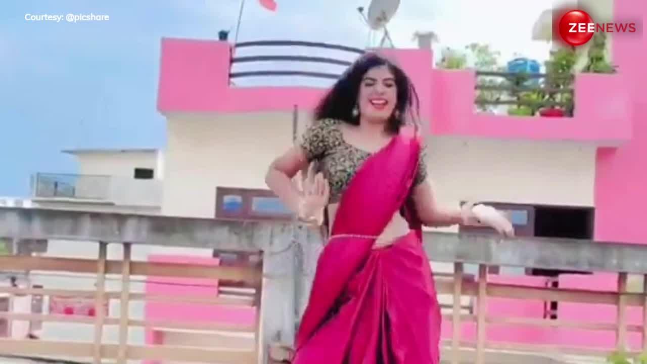 Bhabhi Dance: छत पर रेड साड़ी पहन भोजपूरी गाने पर देसी भाभी ने किया धमाका.... धांसू डांस देख मर मिटे आशिक