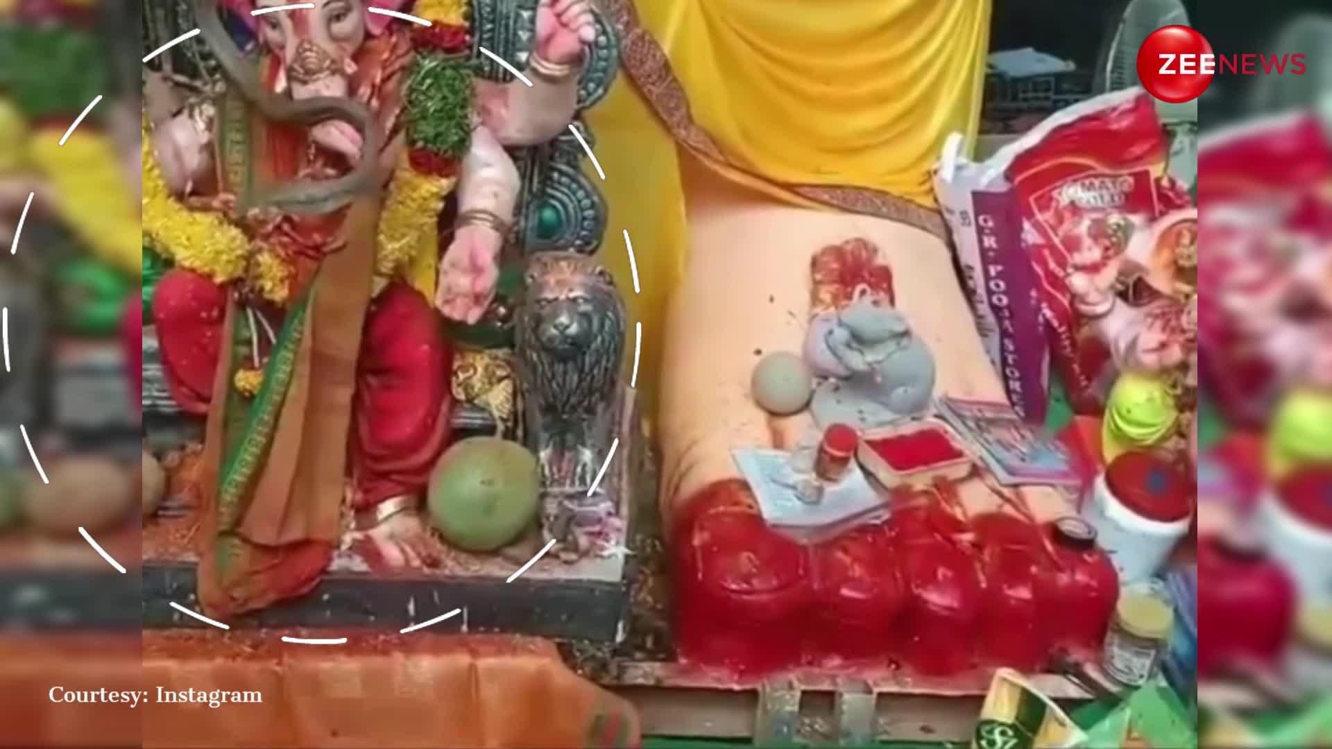 40 फीट ऊंची गणपति बप्पा की मूर्ति में लिपटा दिखा किंग कोबरा, तेलंगाना से सामने आया हैरान करने वाला VIDEO