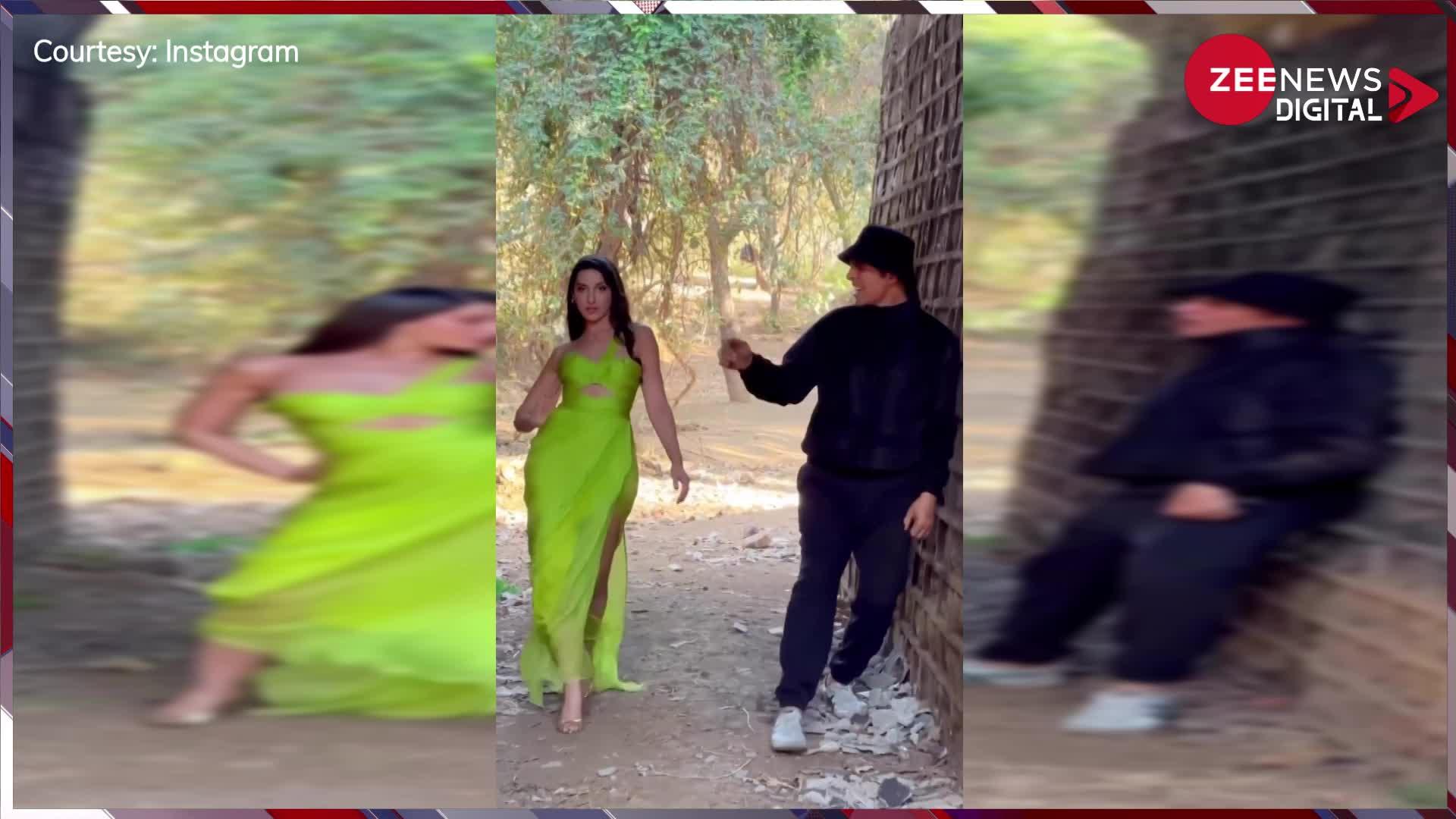 टाइट डीपनैक ड्रेस पहन 'अक्षय कुमार' के साथ उनके नए गाने पर  Nora Fatehi ने थिरकाई कमरिया