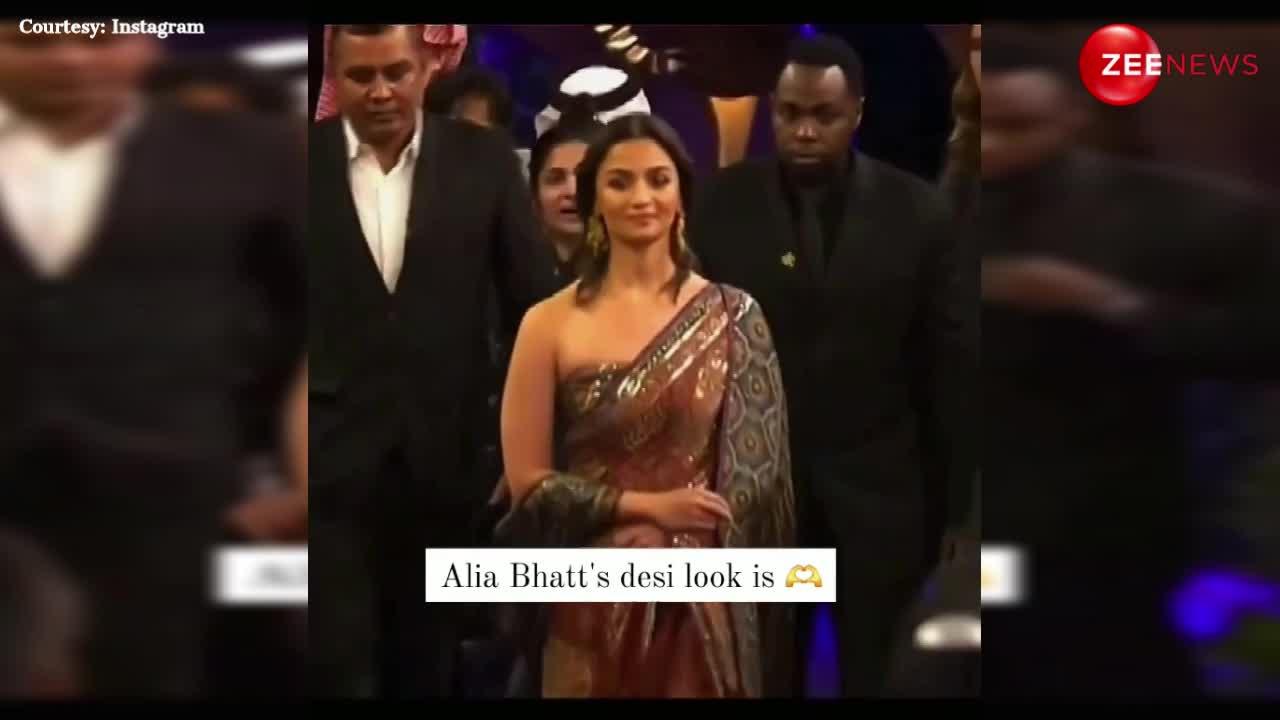 खूबसूरत साड़ी पहन सऊदी के रेड कार्पेट पर उतरीं Alia Bhatt, वीडियो देख बस यहीं टिकी रह जाएगी नजर