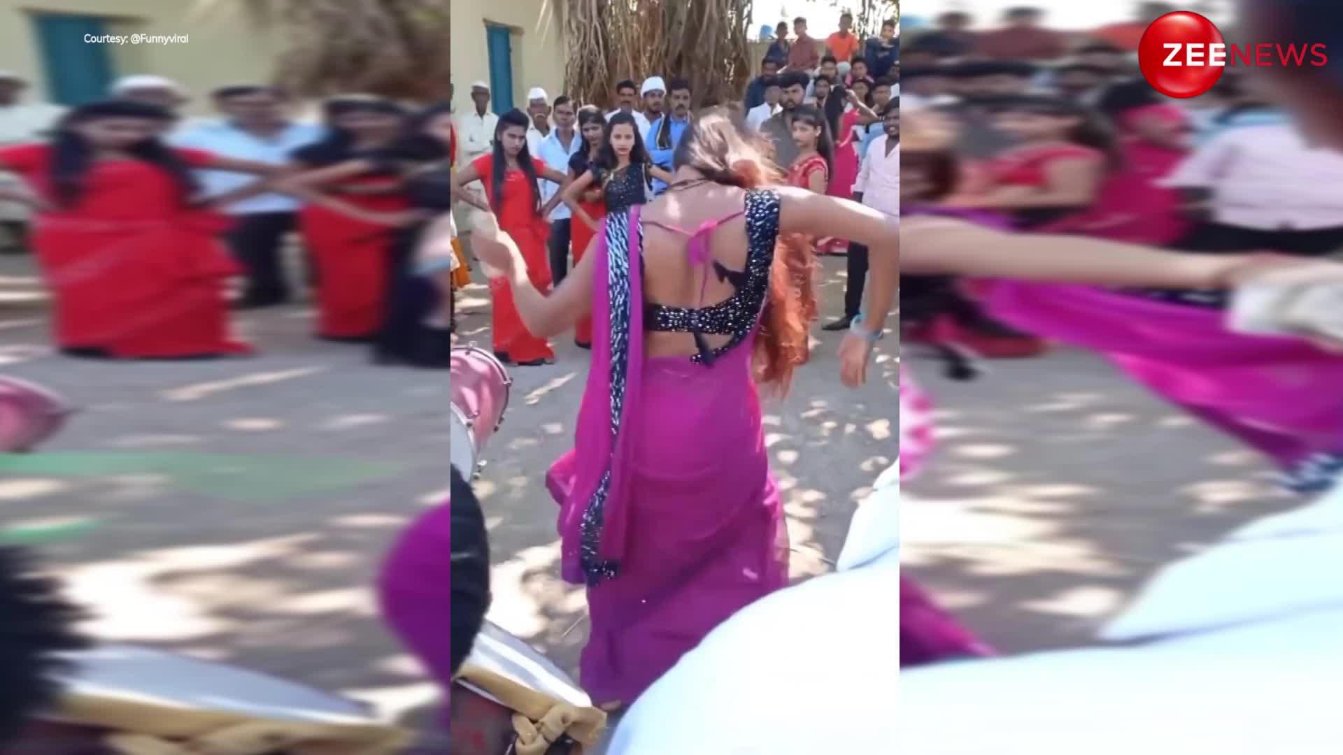 Bhabhi Video: भरी पब्लिक में भाभी ने ढोल की आवाज पर ऐसी कमर हिलाई, देख बज गए दिलजले आशिकों के दिल के तार