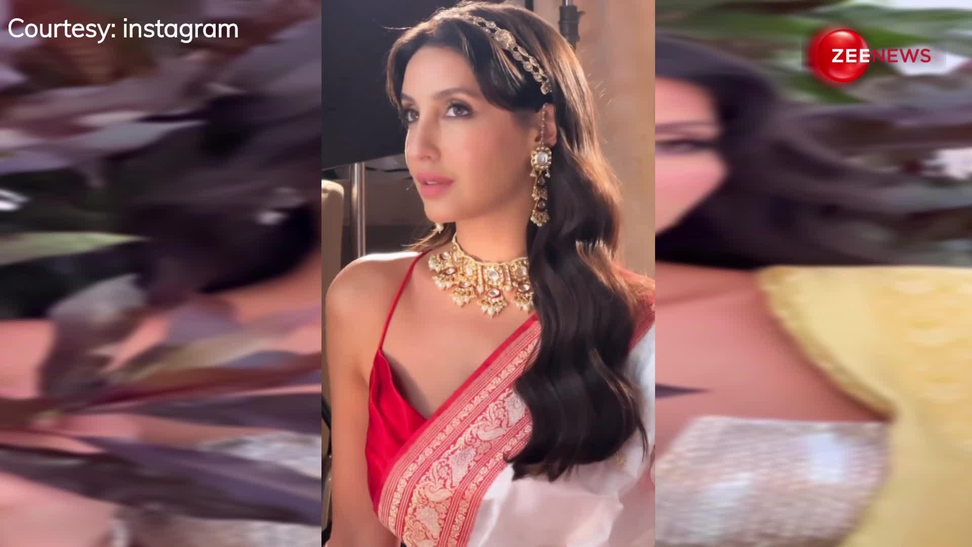 Nora Fatehi के साड़ी वाले लुक ने जीत लिया फैंस का दिल, कर्वी फिगर को तकते रह गए लोग