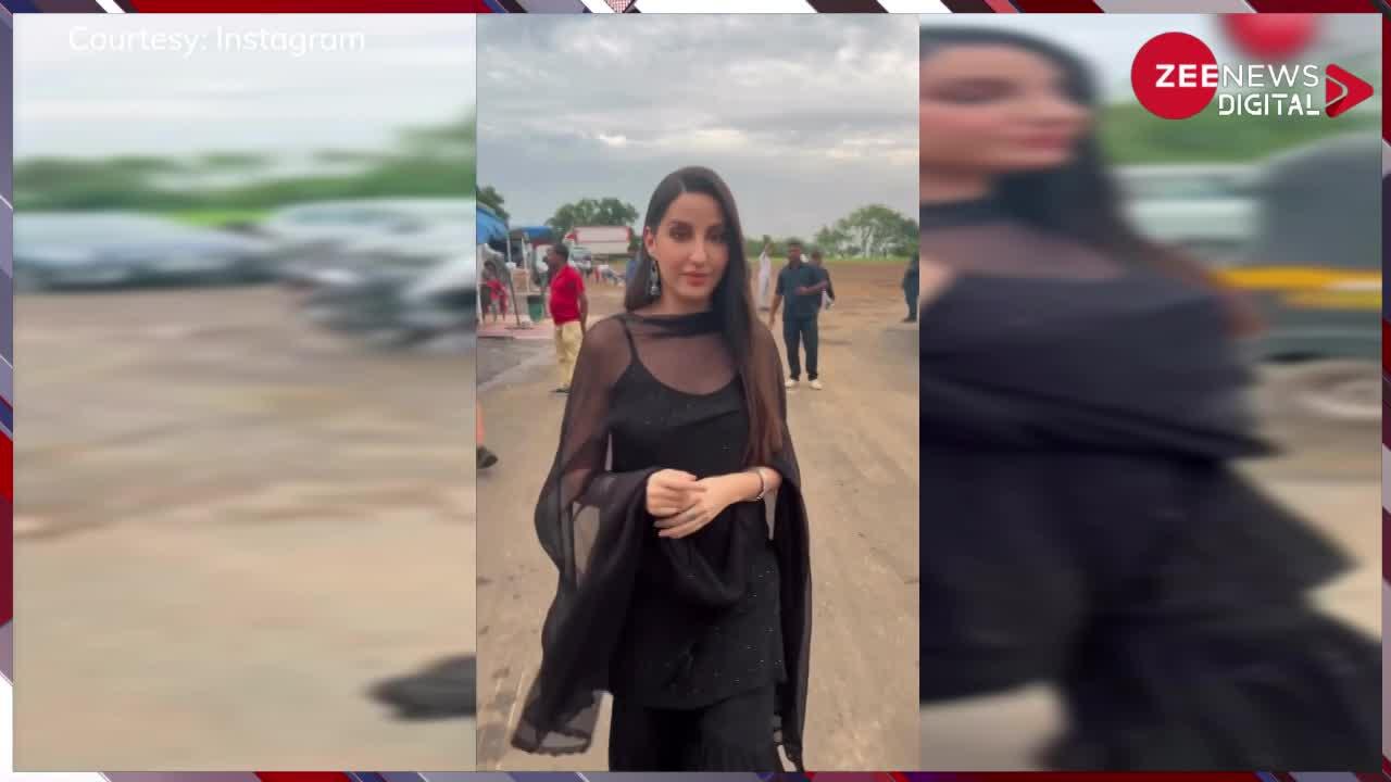 काला सूट पहन कर Nora Fatehi ने बिखरे हुस्न के जलवे, चेहरे के एक्सप्रेशन देख नहीं हटेंगी नजरें