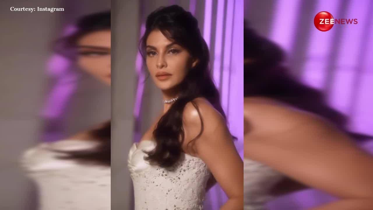 व्हाइट गाउन में एकदम बर्बी डॉल लग रही हैं Jacqueline Fernandez, वीडियो से नहीं हटेंगी नजरें