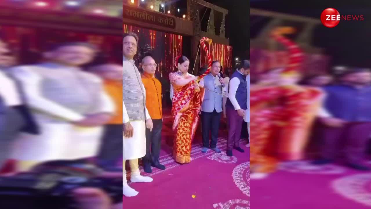 रावण को मारने के लिए तीर ही नहीं चला पाईं Kangana Ranaut, हाथ से छूट गिर पड़ा तो देख लोगों ने उड़ाया मजाक