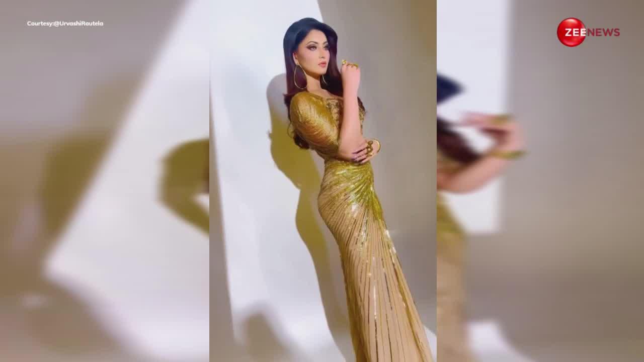 Urvashi Rautela ने गोल्डन ड्रेस में गिराई बिजली, सेक्ली लुक देखकर पागल हुए लोग