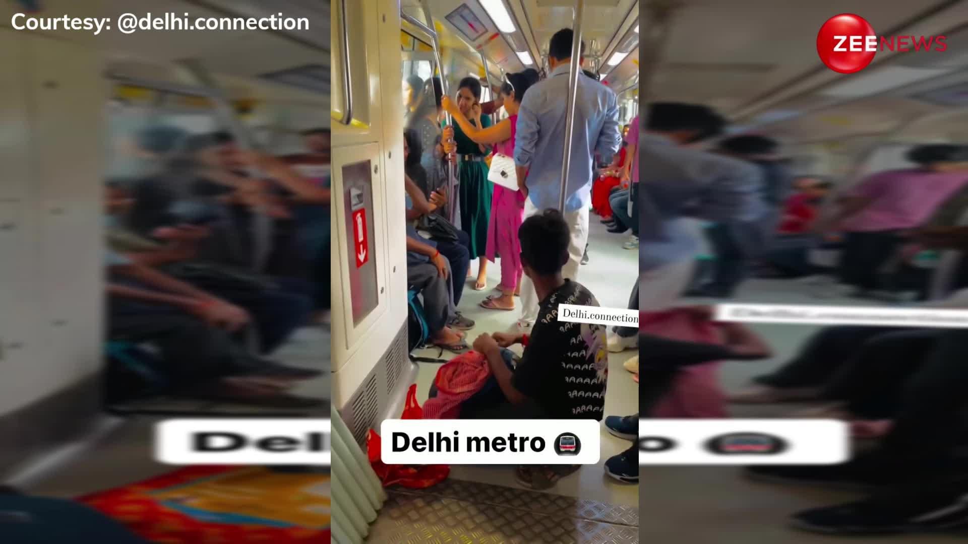 Delhi Metro में नीचे बोरी बिछाकर आराम करने लगा शख्स, वीडियो देख लोगों ने लिए मजे, बोले- गैस चूल्हा भी ले आता!