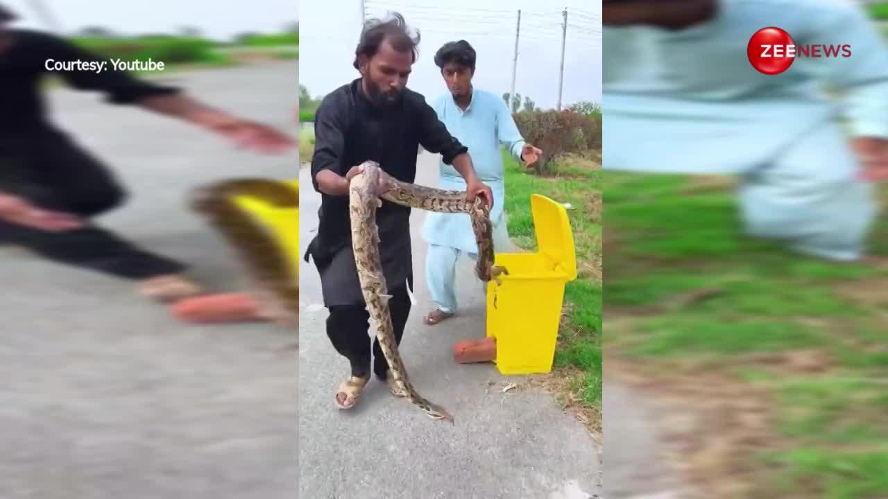 सरकारी डस्टबिन के अंदर से निकला 10 फीट लंबा King Cobra, देखते ही लोगों ने किया ये काम