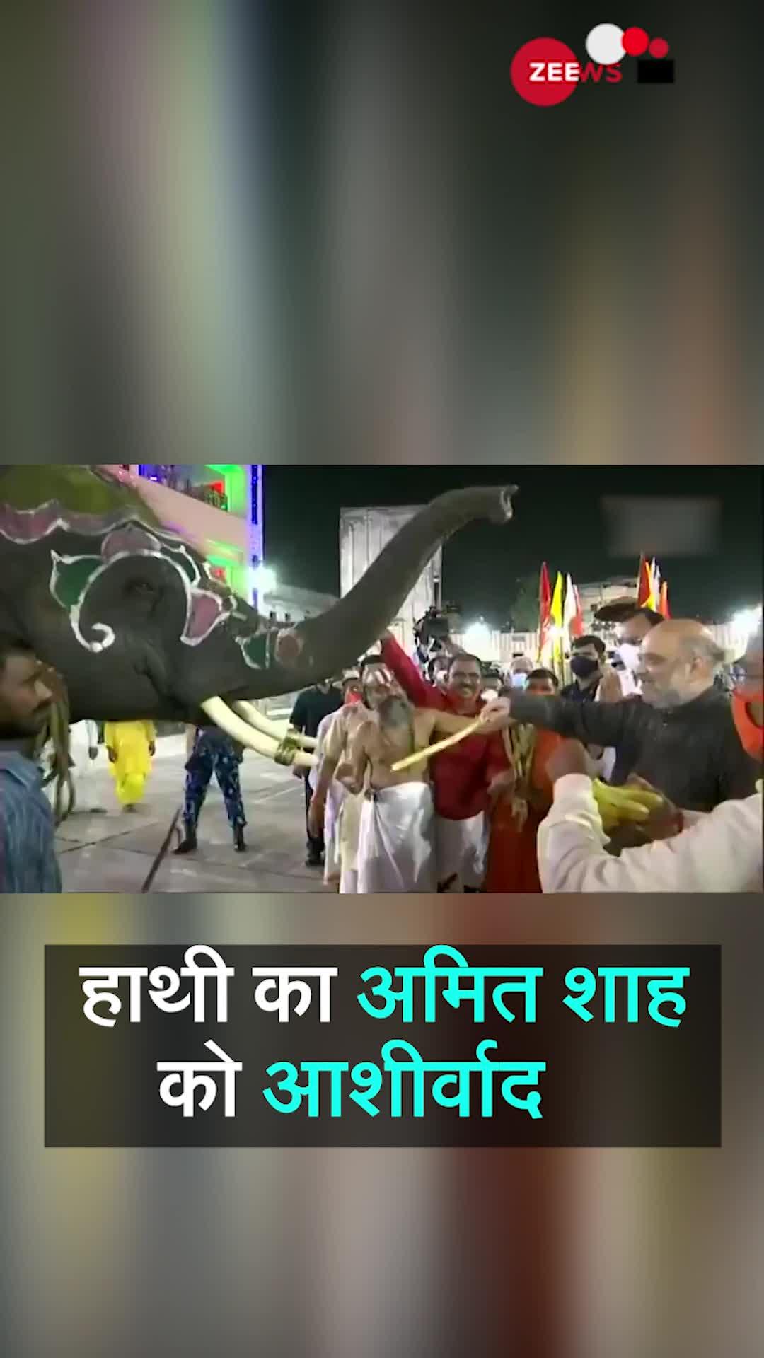 Viral Video: हाथी ने खुश होकर अमित शाह को कुछ ऐसे दिया आशीर्वाद