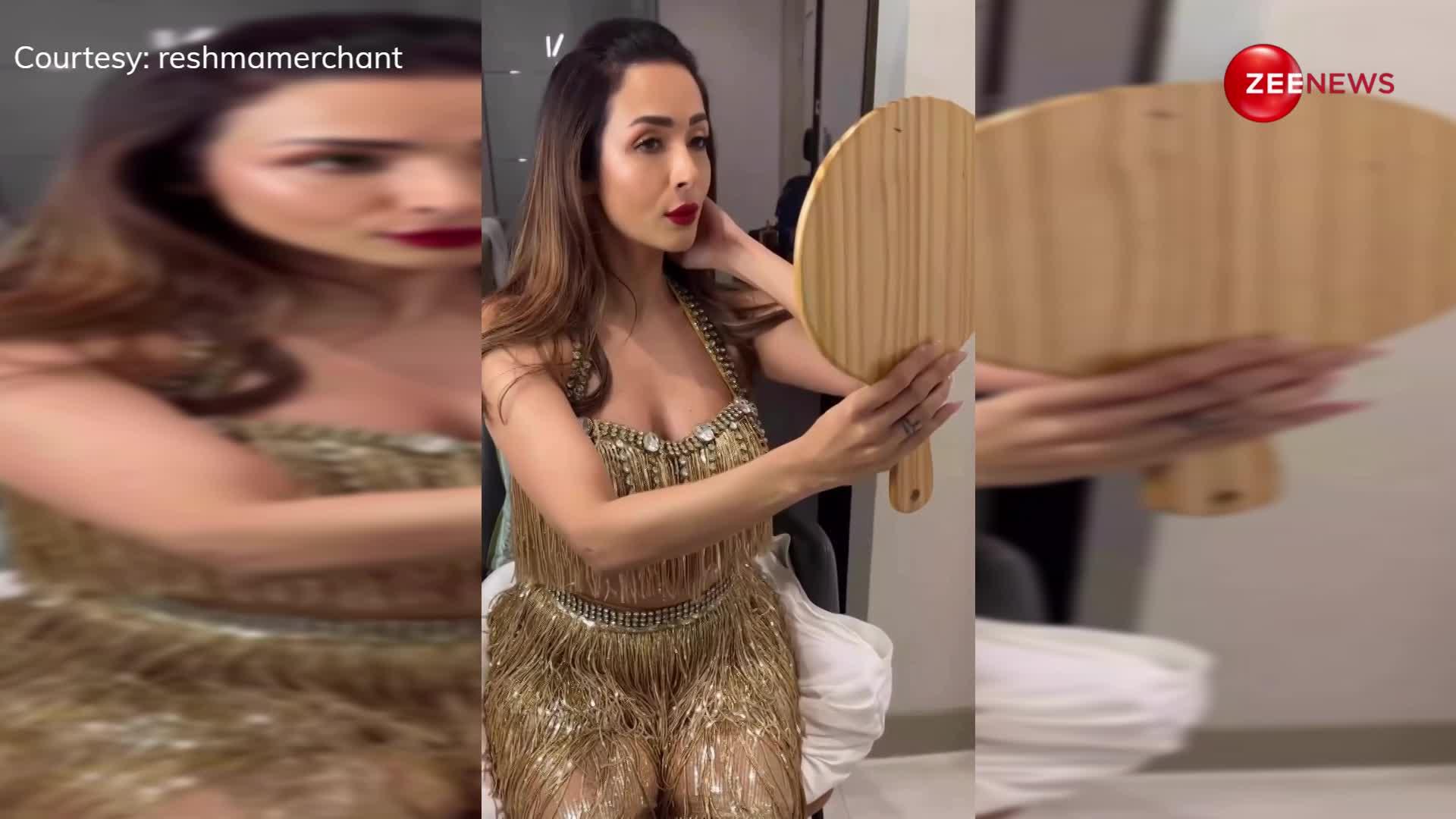 गोल्डन शिमरी ऑउटफिट में कमाल की लग रही हैं Malaika Arora, देख फैंस के उड़ गए होश