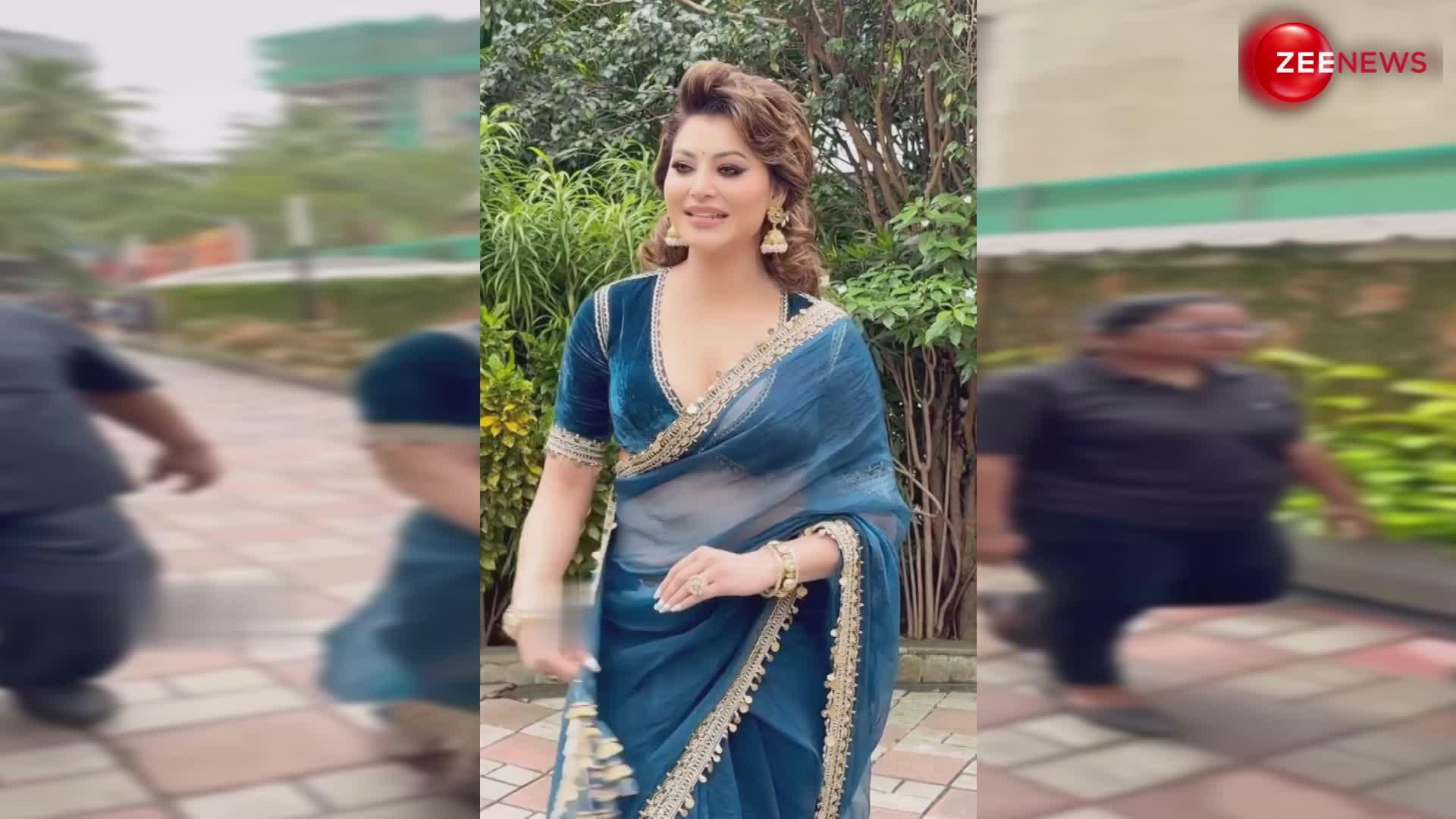 Urvashi Rautela का फर्स्ट साड़ी लुक! इंडियन आउटफिट में गजब दिखीं हसीना, देख गिरी बिजलियां